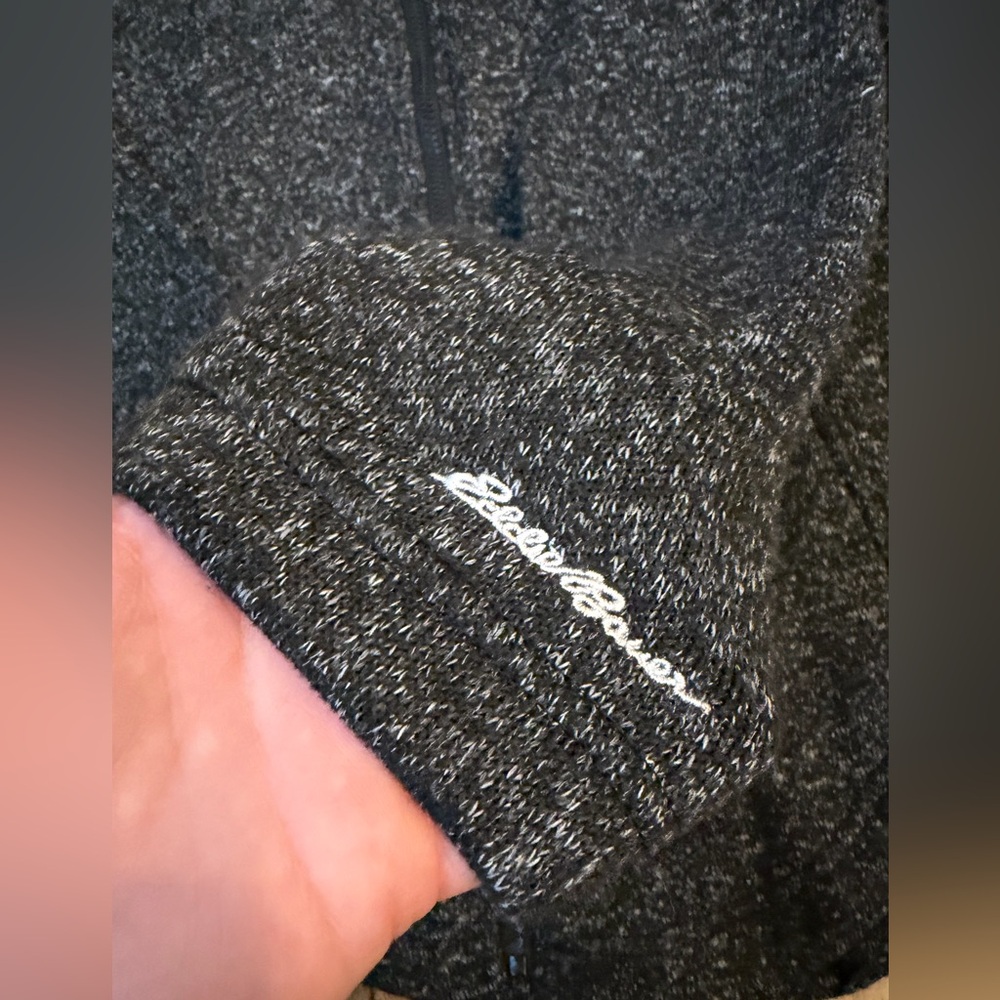 Eddie Bauer Black and Gray Zip-Up Sweater XL - Picture 3 of 8
